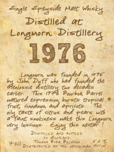 Longmorn 1976/2011, 53%, Thosop, handwritten label, bourbon barrel, 134 bottles