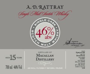 Macallan 15 YO, 1995/2011, 46%, A.D. Rattray, bourbon cask 11251