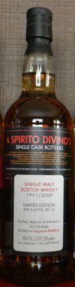 Longmorn 1971/2009, 57.3%, OB for Spirito Divino
